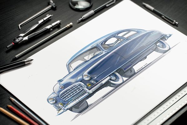 Скетчинг автомобилей маркерами