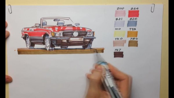 Скетчи автомобилей маркерами