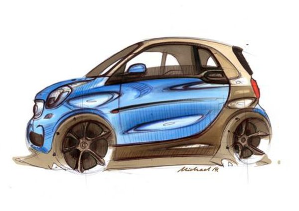 Цветной эскиз автомобиля