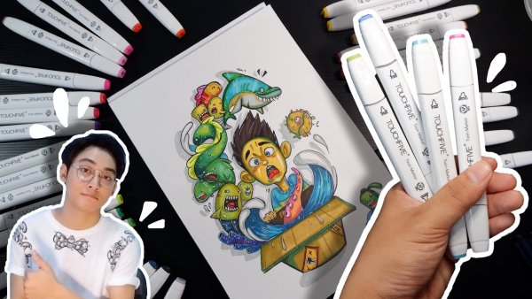 Рисунки фломастерами тач Файв легкие