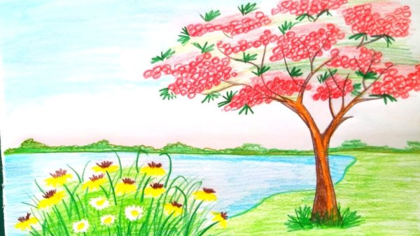 Пейзаж маркерами