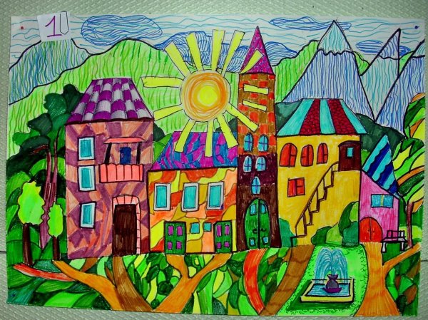 Пуантилизм (дивизионизм) фрукты