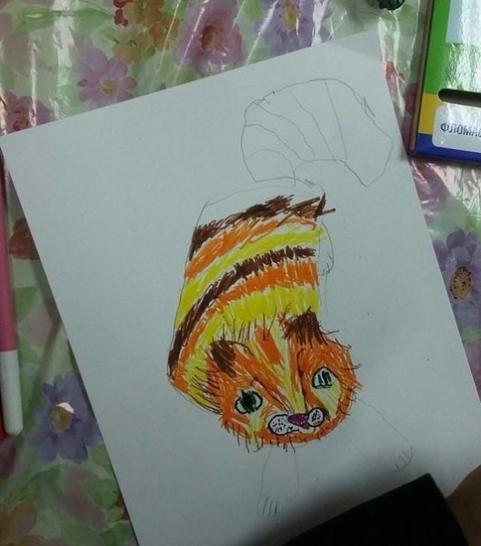 Котенок фломастером