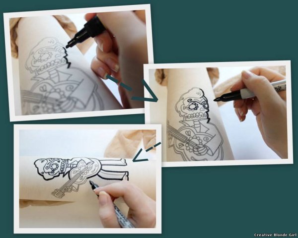 Рисунки на коже фломастерами