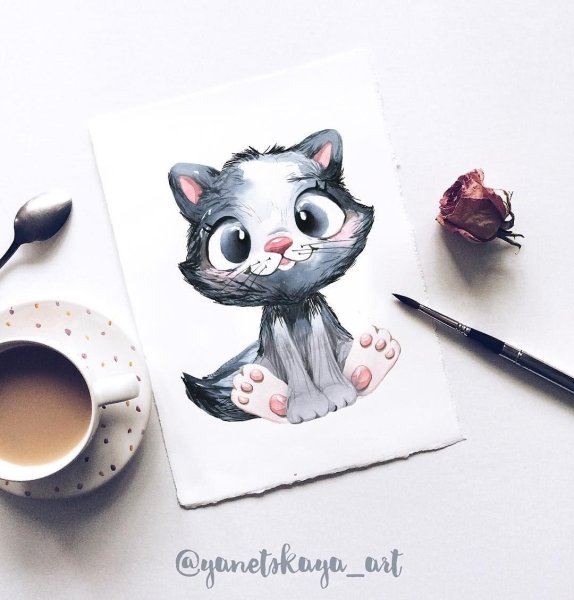 Скетчи маркерами котики