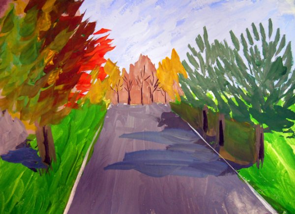 Рисунок на тему осень фломастерами