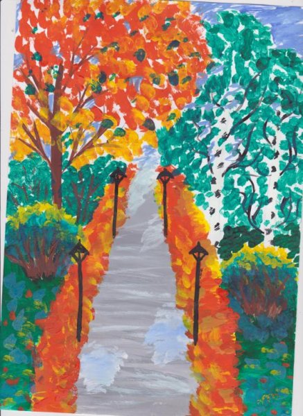 Скетч маркерами осень