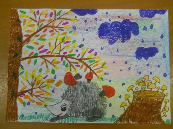 Рисование осени фломастером