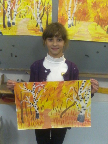 Осеннее дерево карандашом