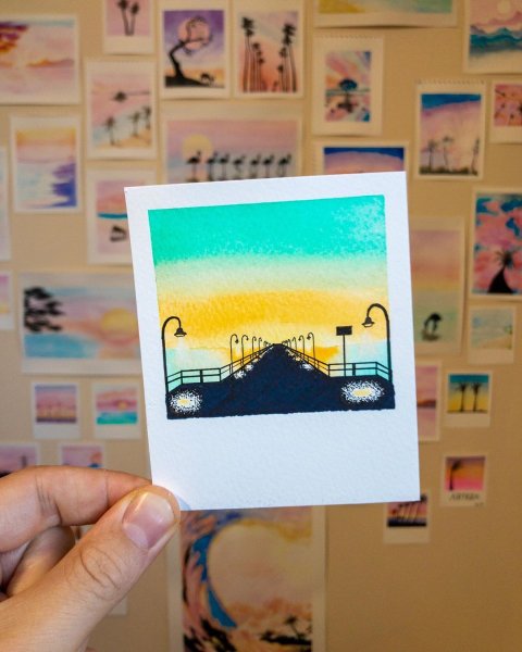 Полароид рисунок маркерами легко