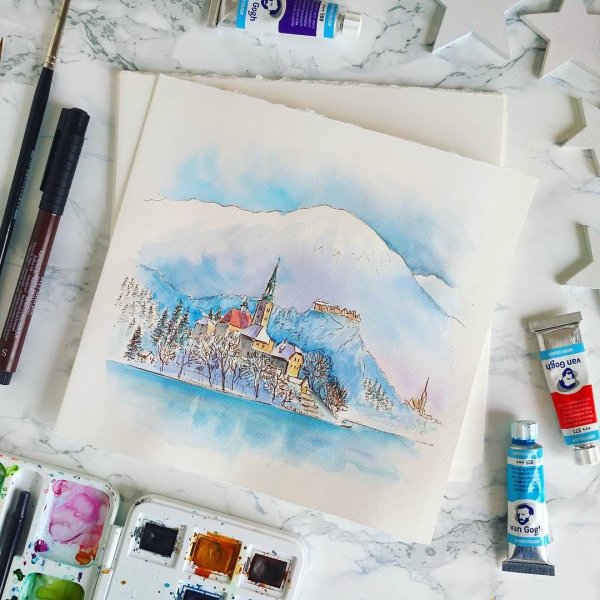 Зима маркерами