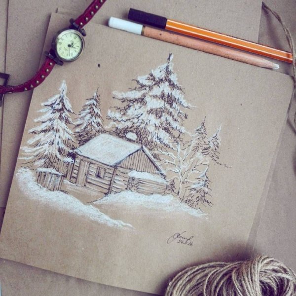 Зимний скетч