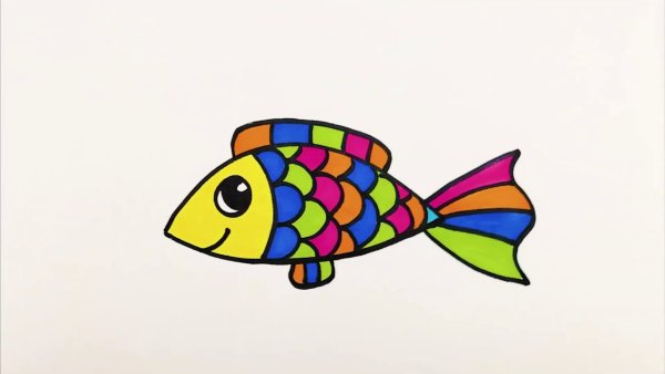 Простые рыбки цветные
