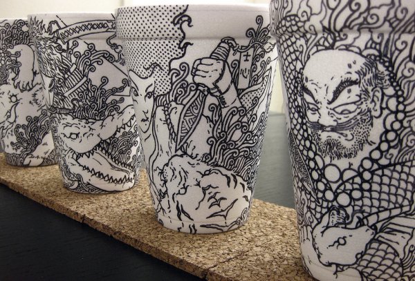 Роспись кофейных стаканчиков