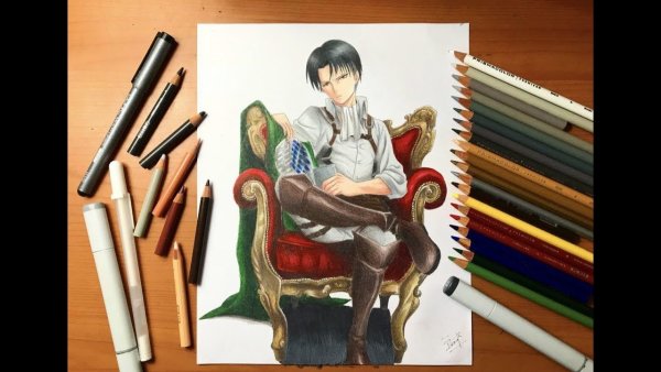 Леви Аккерман арт маркерами