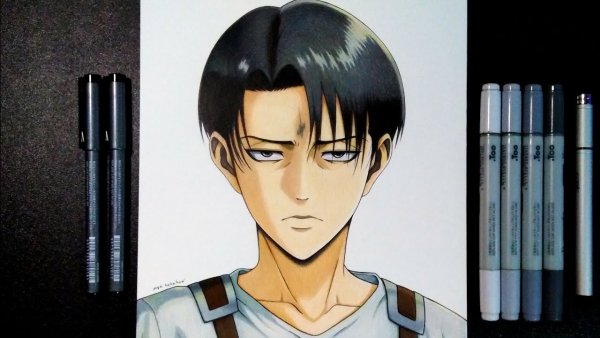 Леви Аккерман анфас