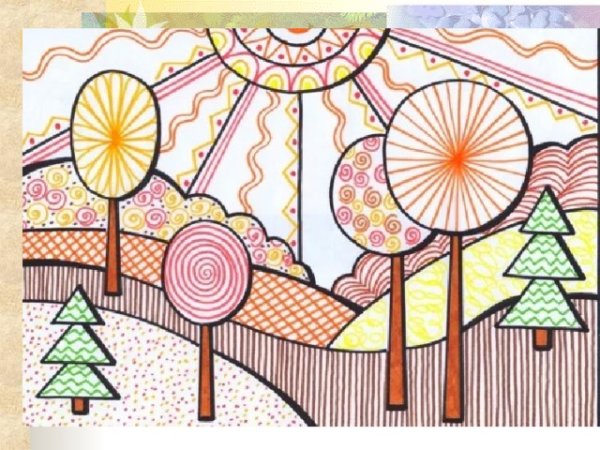 Графика цветными карандашами для детей