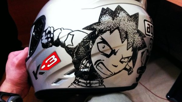 Рисунок на каску маркером