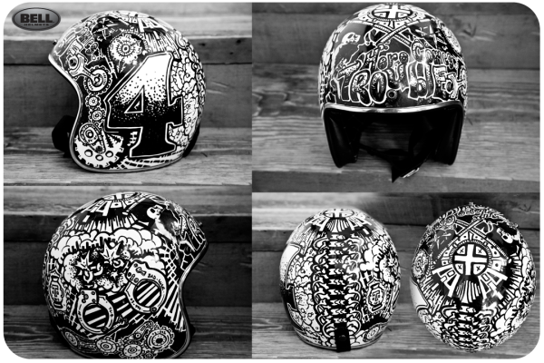 Рисунок на шлеме маркером