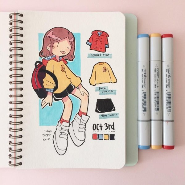 Стикервм для скетчбука маркерами