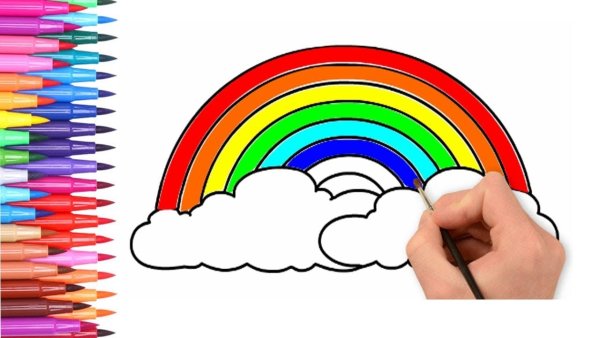 Радуга рисунок фломастерами
