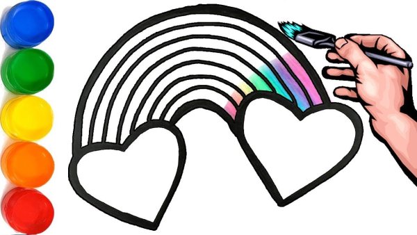 Радуга восковыми мелками