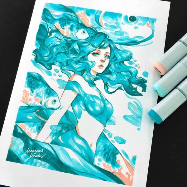 Дракон маркерами