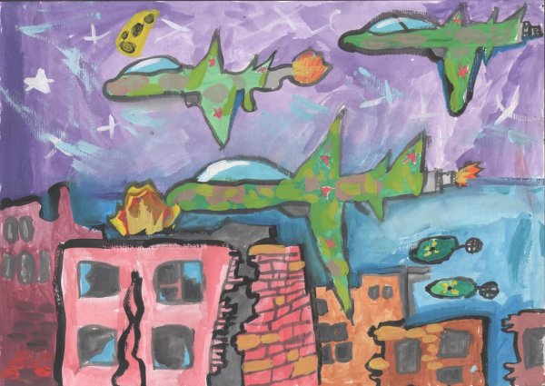 Рисунки фломастерами про войну