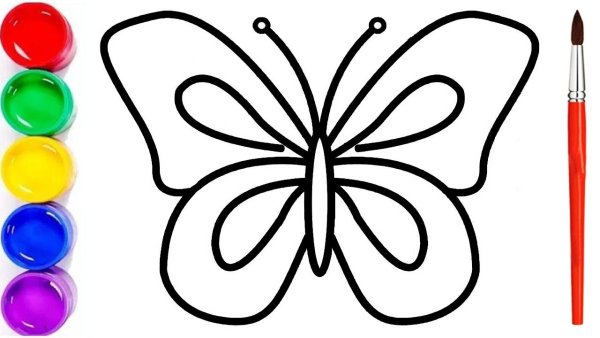 Бабочка фломастерами
