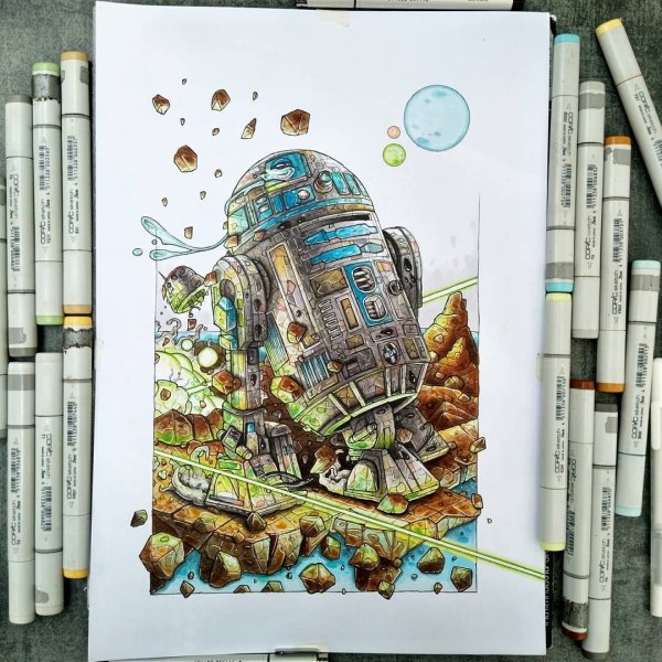 Космос маркерами Графика