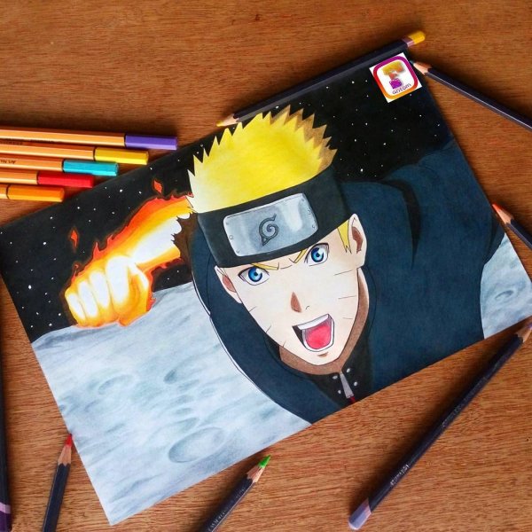 Наруто маркерами