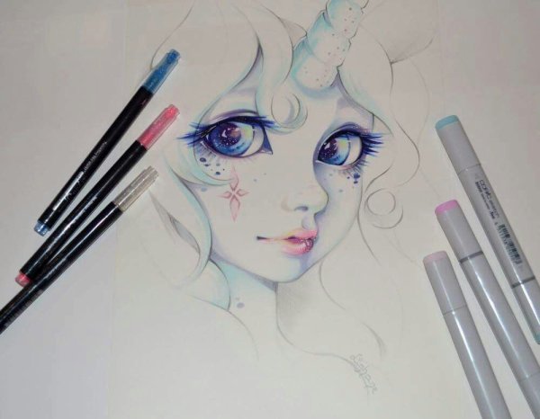 Арт фломастерами лёгкий