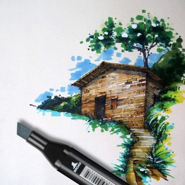 Картины фломастерами