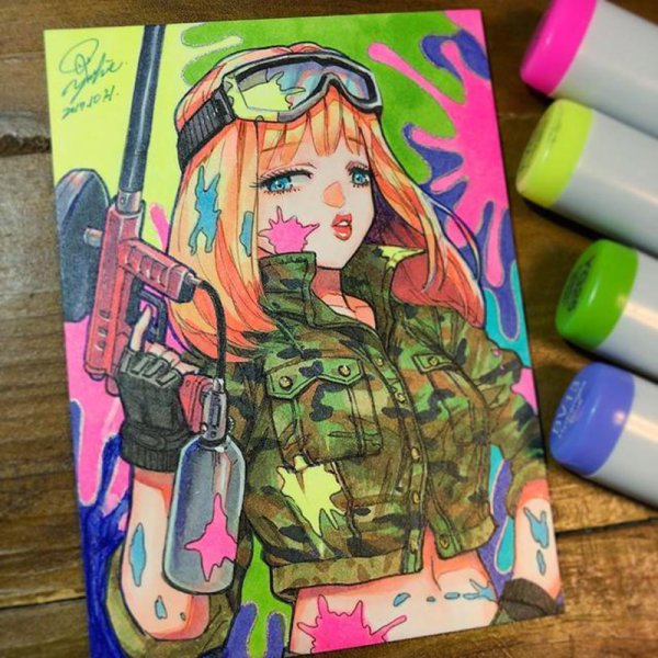 Скетчи маркерами тач Файв