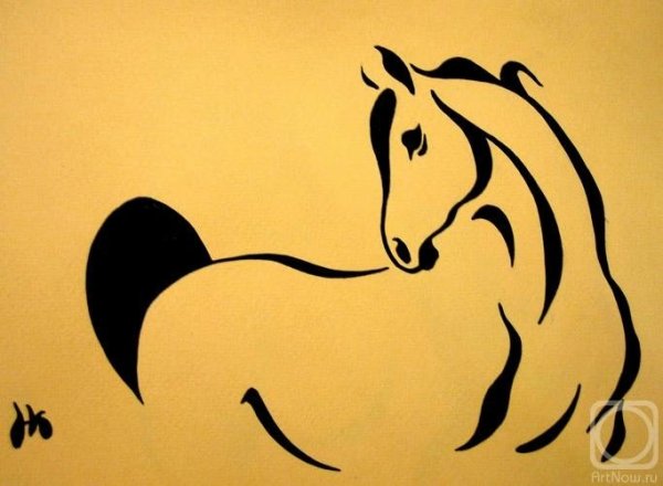 Лошадь маркерами