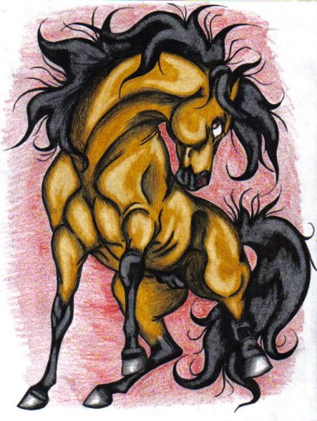 Лошадь фломастерами