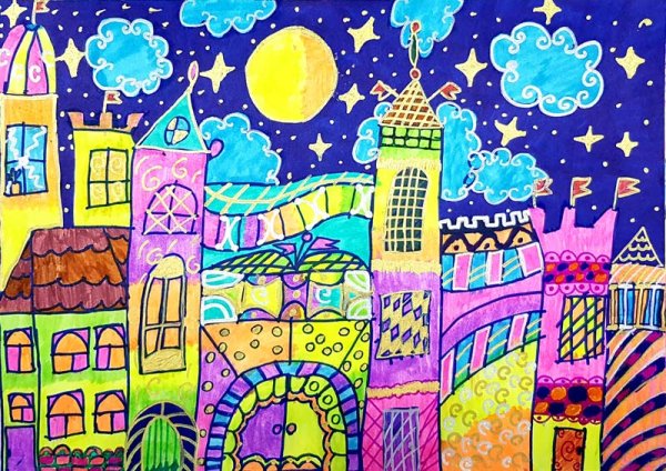 Графика фломастерами для детей