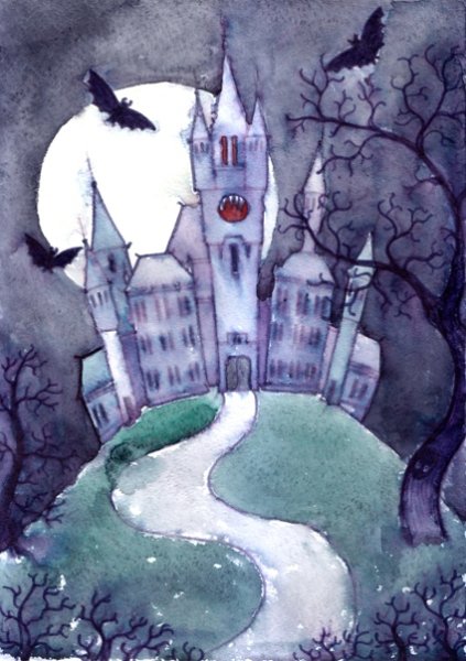 Замок акварелью