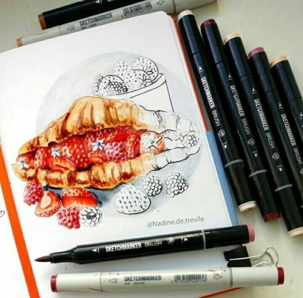 Рисунки девушек маркерами