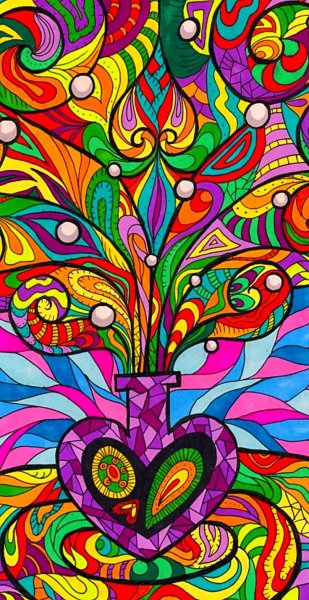 Графика цветными ручками