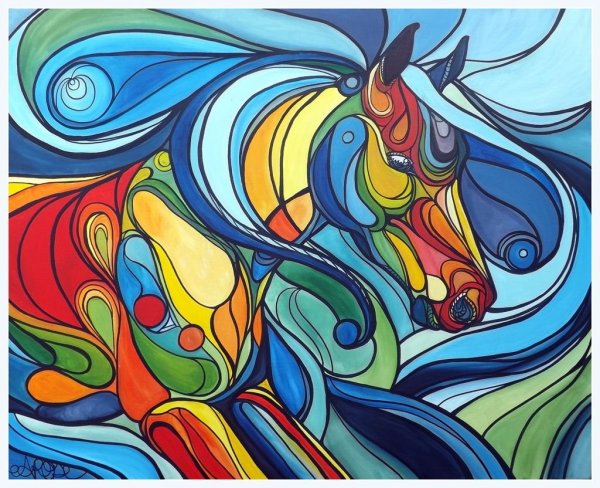 Абстрактная живопись фломастерами