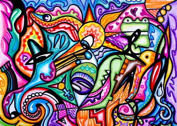 Радужные рисунки маркерами