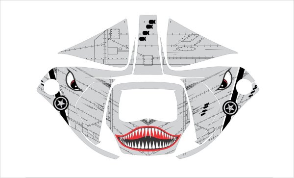 Наклейки на мотошлем зубы