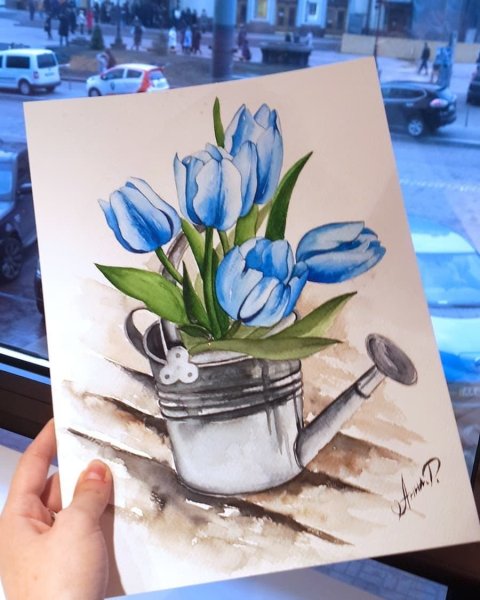 Ваза с цветами изо