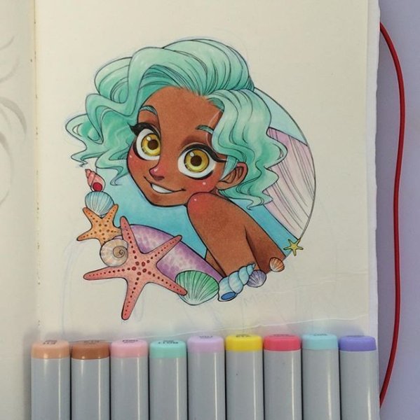 Мультяшный скетч маркерами