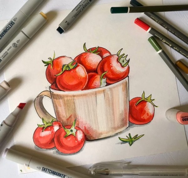 Скетчи маркерами