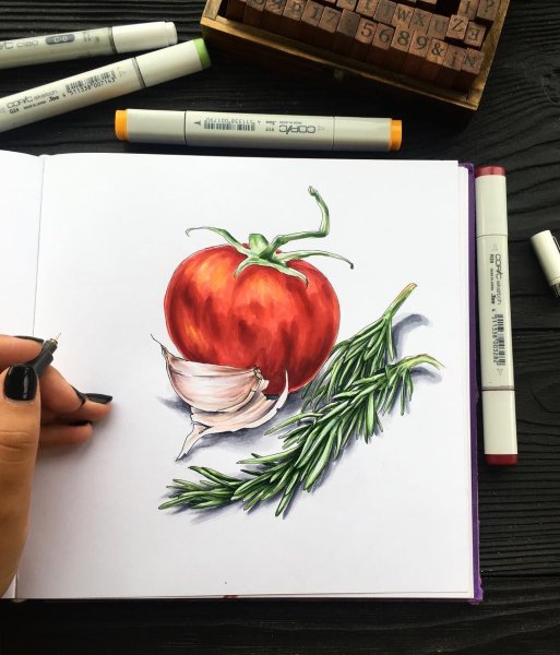 Скетчи маркерами