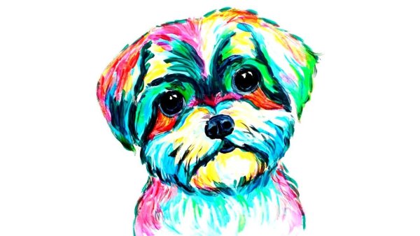 Собака фломастерами легко