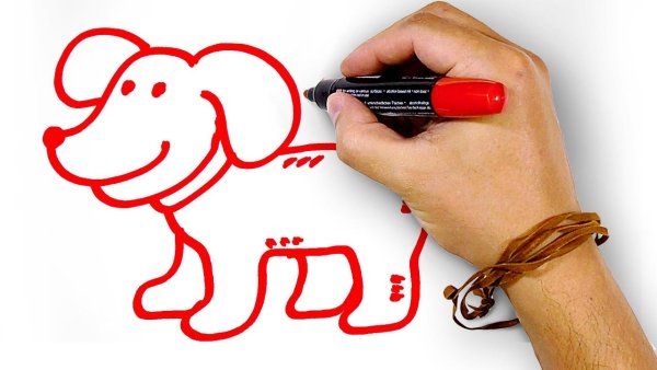 Рисунки красным фломастером