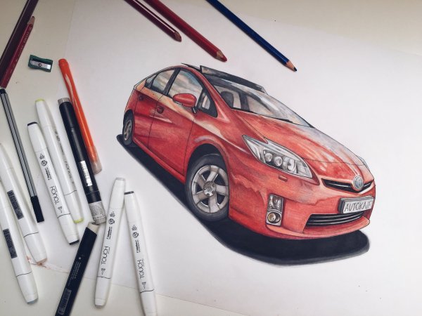 Машина фломастером